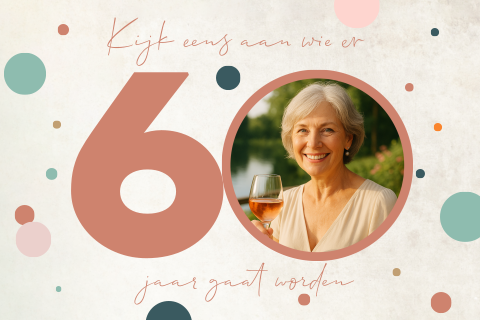 Uitnodiging voor een verjaardag voor een vrouw fotokaart 60 jaar