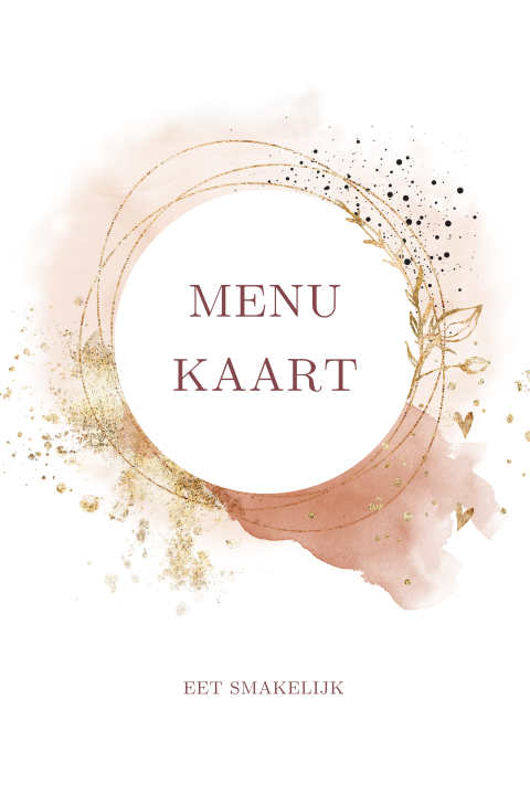Menukaart watercolor met abstracte vormen