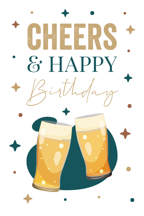 Wenskaart om iemand te feliciteren verjaardag met bier