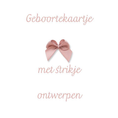 Geboortekaartje met strikje zelf ontwerpen