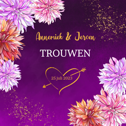 Trouwen dahlia pastelbloemen