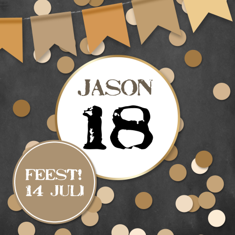 Feest uitnodiging 18 jaar met confetti 