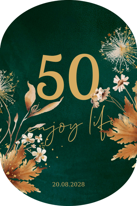 Ovale uitnodiging voor 50 jaar verjaardag