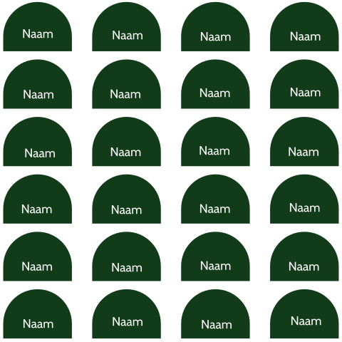 Half ronde naamkaartjes 24 stuks | 8x6,7 cm