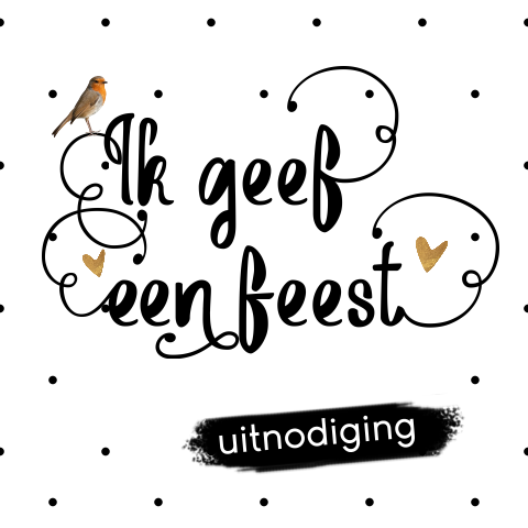 Uitnodiging verjaardag feestje met stippen