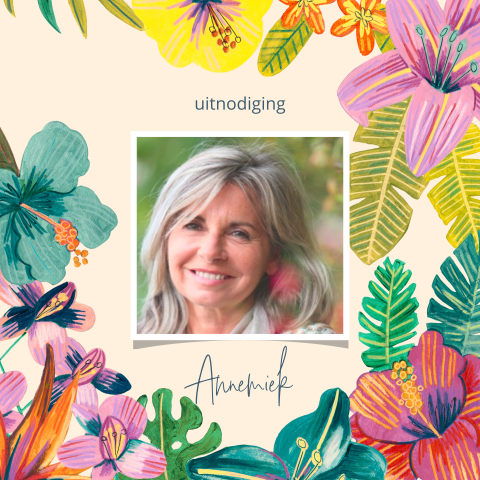 Uitnodiging verjaardagsfeestje tropische bloemen