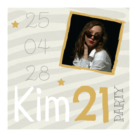Uitnodiging 21 party met zebraprint