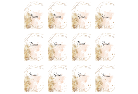 Naamkaartjes 12 stuks roze  6,5 x 4,5 cm