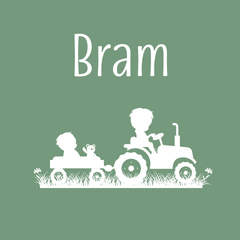 Geboortekaartje 2e kind jongetje met grote broer tractor