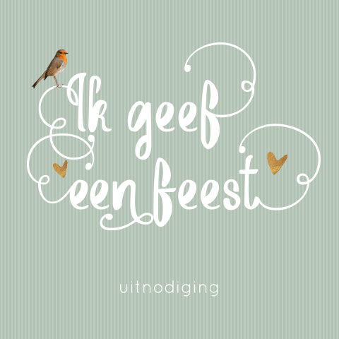 Verjaardagsuitnodiging mint groen ik geef een feestje