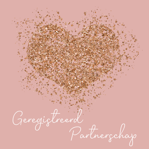 Partnerschap uitnodiging met koper glitters