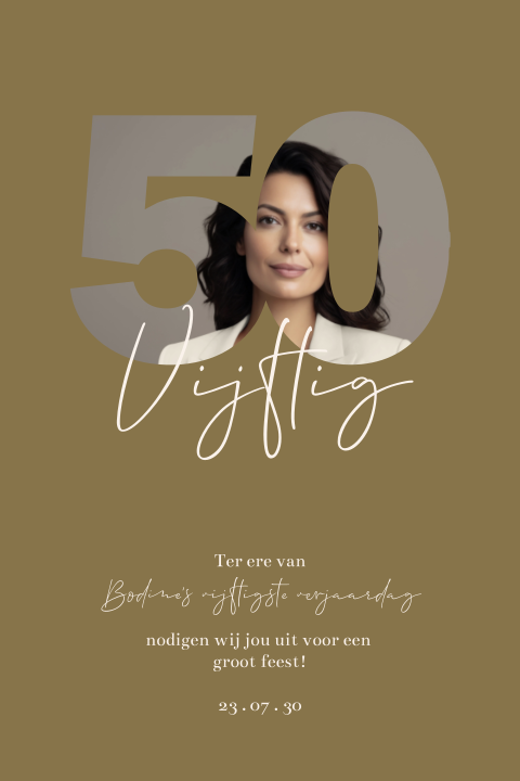 Uitnodiging modern voor een 50e verjaardag met ruimte voor een foto