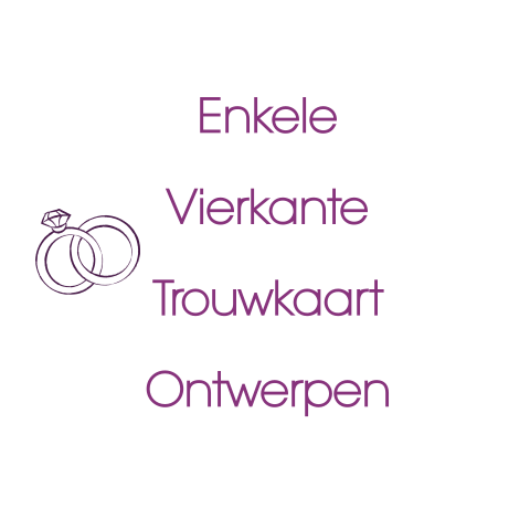 Vierkante enkele trouwkaart zelf ontwerpen
