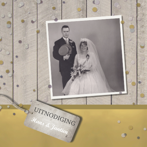 Gouden 50 jaar getrouwd jubileumkaart met foto