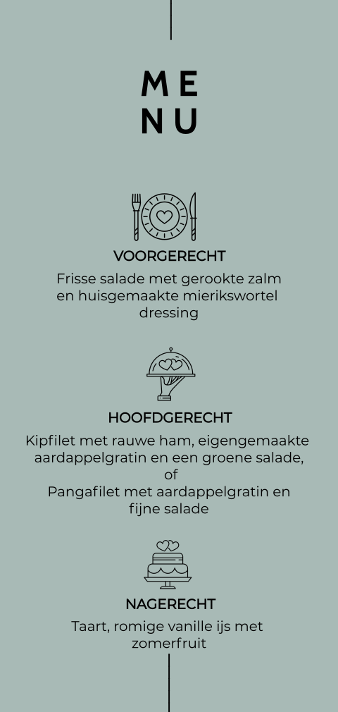 Minimalistische menu drank kaart met iconen