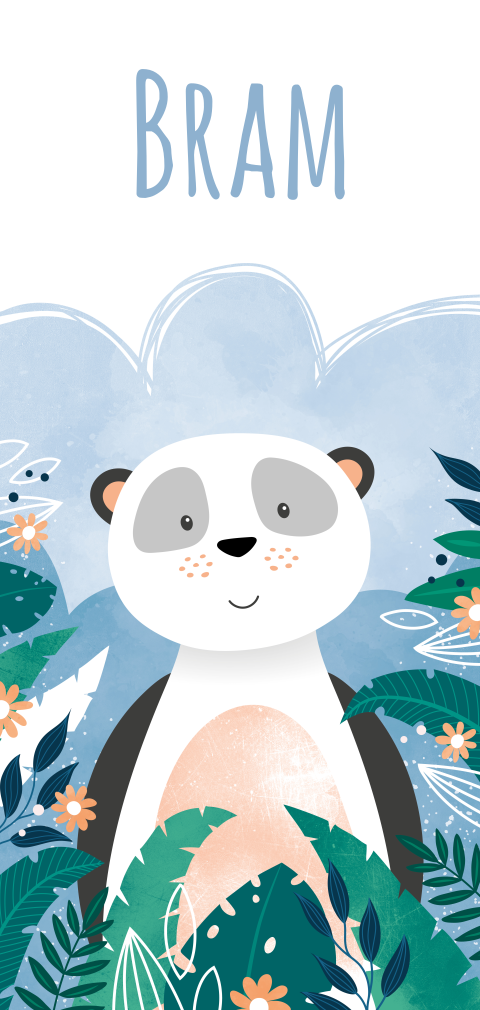 Jungle geboortekaartje jongen met pandabeer