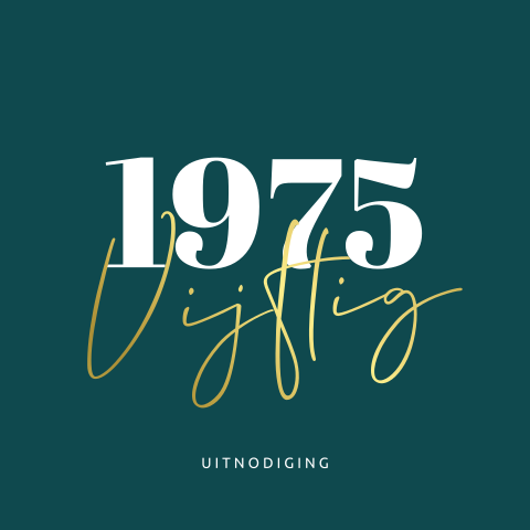 Stijlvolle uitnodiging verjaardag 50 jaar goudfolie