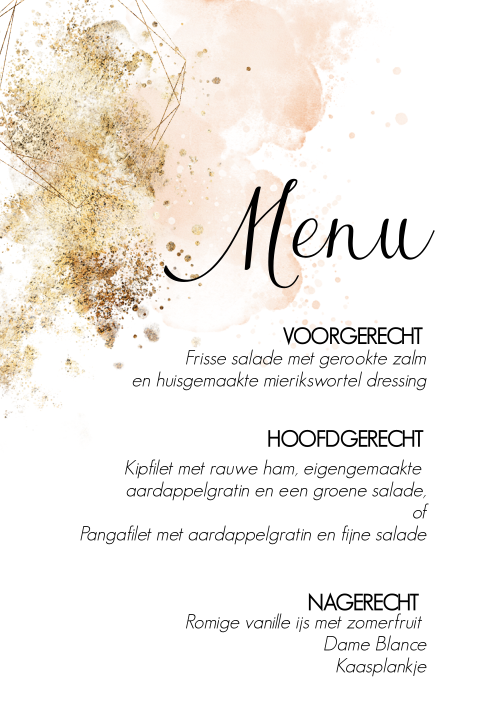 Menukaart geometrische vorm en pastel