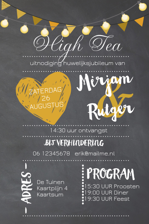 Super hippe uitnodiging high tea
