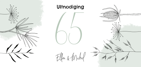 Jubileumkaart 65 jaar met takjes