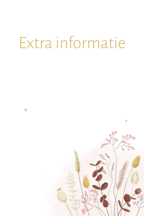 Extra informatie met bloemen in roze en geel