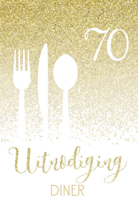 Jubileum uitnodiging 70 jaar met voor een diner
