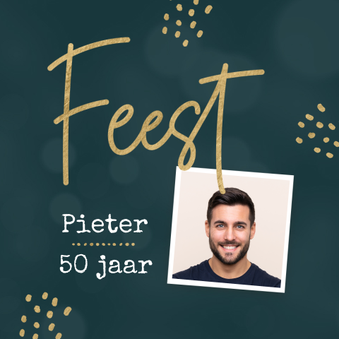 Uitnodiging 50e verjaardag donkere achtergrond