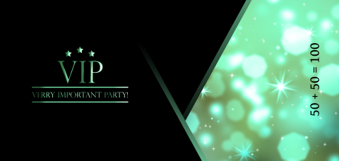 Feest VIP ticket samen 100 jaar met groene accenten