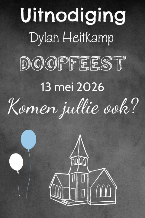 Hippe doopfeest uitnodiging
