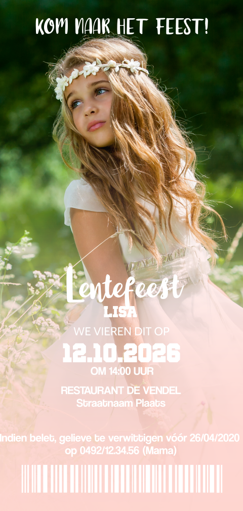 Mooie Lente Feest uitnodiging ticket thema