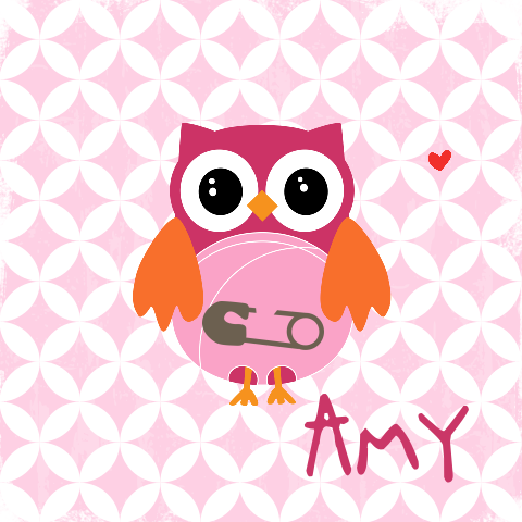 Schattig roze geboortekaartje uiltje voor een meisje