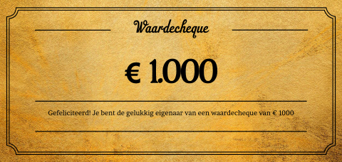 Tegoedbon in het goud voor een geld bedrag