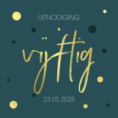 Uitnodiging 50ste verjaardag met bolletjes