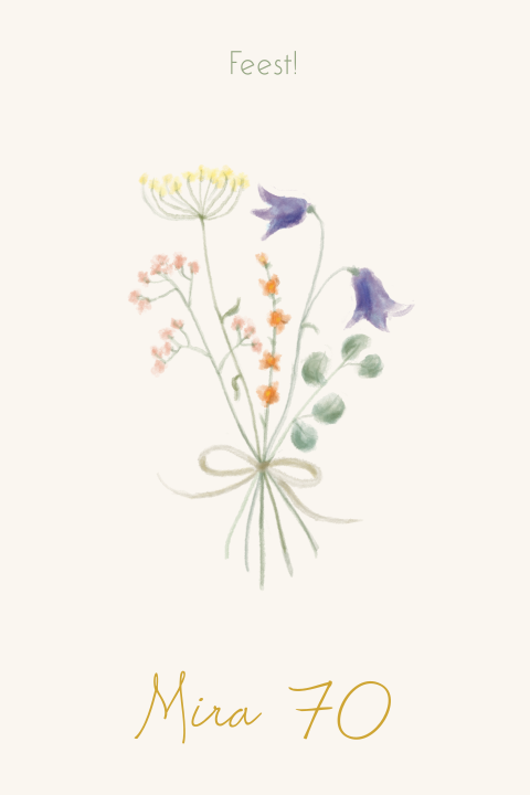 Uitnodiging verjaardag 70 jaar bloemen