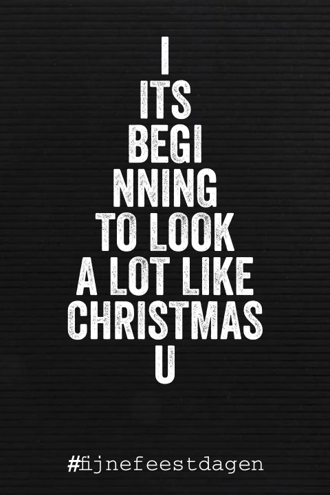 Leuke kerstkaart letterbord zwart-wit