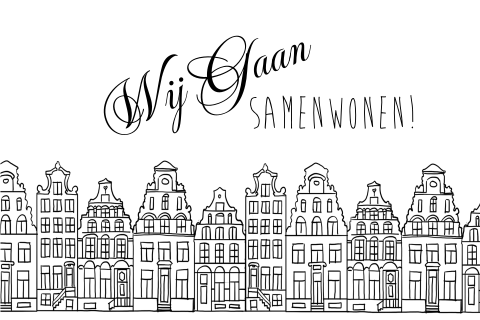 Verhuiskaart wij gaan samenwonen grachtenpanden amsterdam