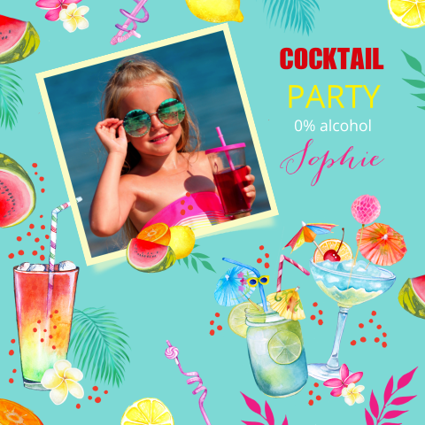 Zomerse uitnodiging voor een kinderfeestje