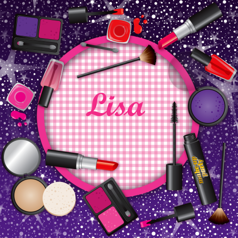Uitnodigingskaartje feest met make-up