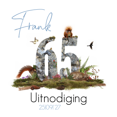 Uitnodiging 65 jaar verjaardag natuur bos