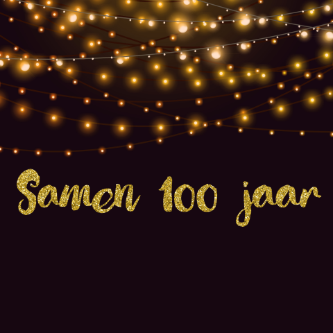 Verjaardagsuitnodiging dubbel feest met gouden glitters
