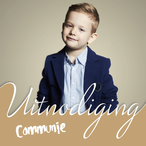 Uitnodiging voor een eerste communie met foto