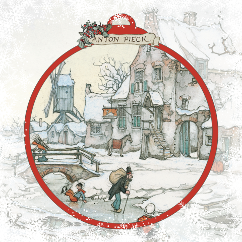 Anton Pieck sneeuwlandschap kerstkaart