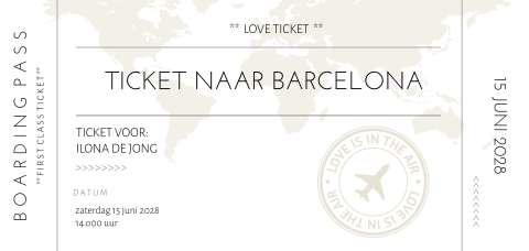 Cadeaubon vliegticket voor een reisje