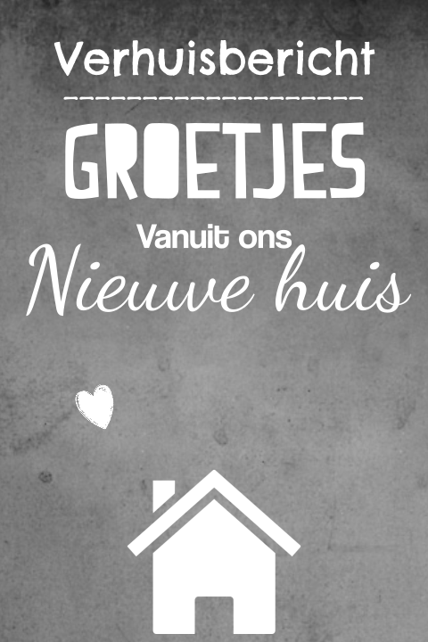 Verhuiskaart typografie krijtbord huisje