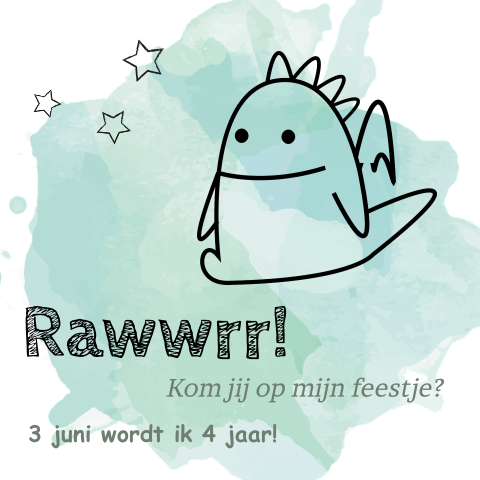 Uitnodiging dino kinderfeestje