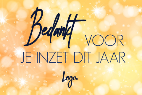 Zakelijk kerst bedank kaartje om personeel te bedanken