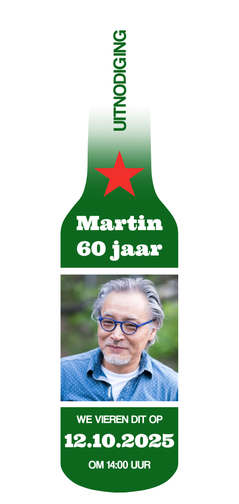Uitnodiging 60e verjaardag bier bierflesje