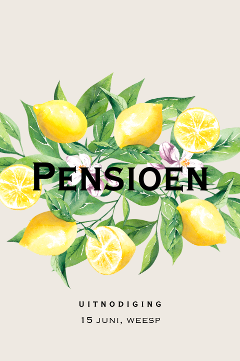 Uitnodiging pensioen met citroenen
