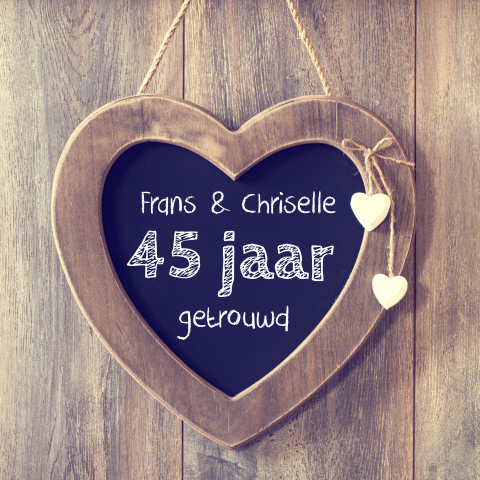 Uitnodiging huwelijksjubileum 45 jaar getrouwd