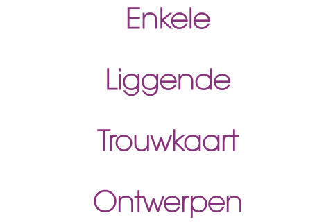 Liggende enkele trouwkaart inclusief ronde hoeken ontwerpen